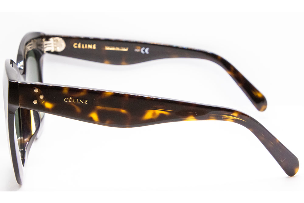 Celine CL 40005F 52N Dark Havana / Green Sunglasses 49mm | eBay