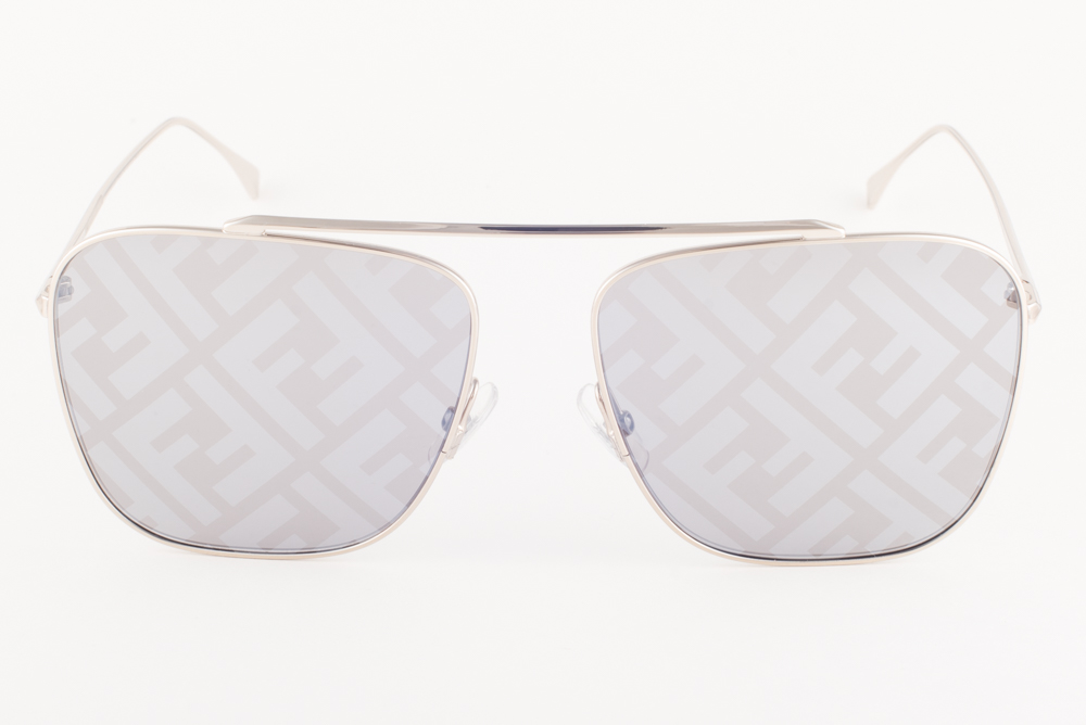 You FENDI 406 Gold Gray / Gray Logo Mirrored Sunglasses FF 0406/S 2F7