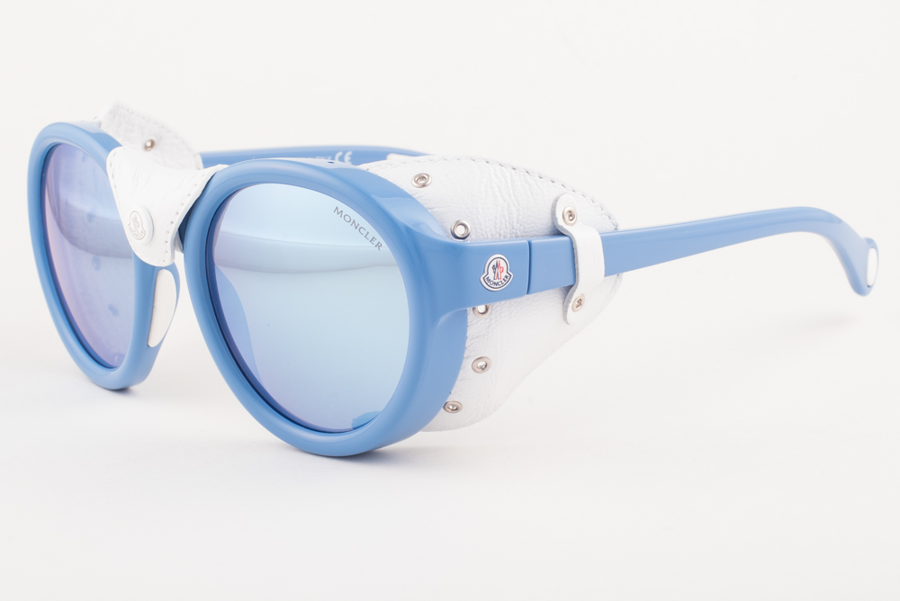 Moncler ML0046 84C Blue White Leather / Blue Mirror  display picture 1