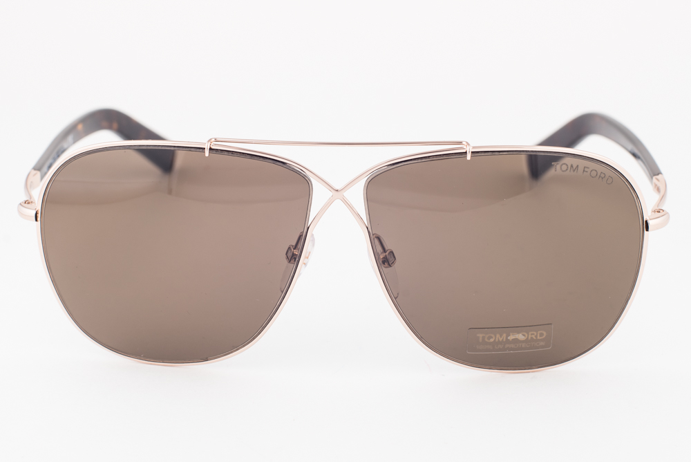 Tom Ford April Gold Havana / Brown Aviator Sunglasses TF393 