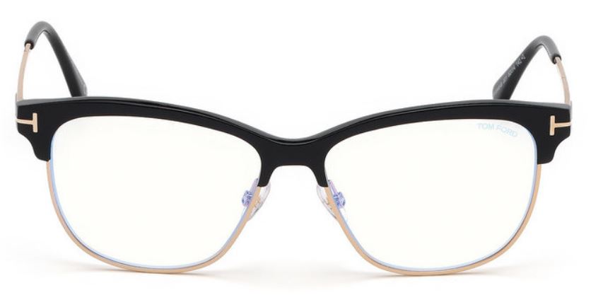 Tom Ford 5546 B 001 Black Gold Eyeglasses TF5546-B 001 54mm  display picture 2