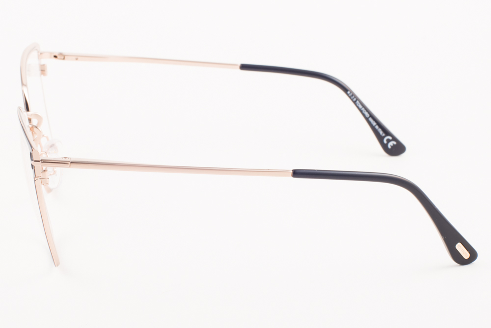 Tom Ford 5574-B 001 Black Gold / Blue Block Eyeglasses TF5574 001