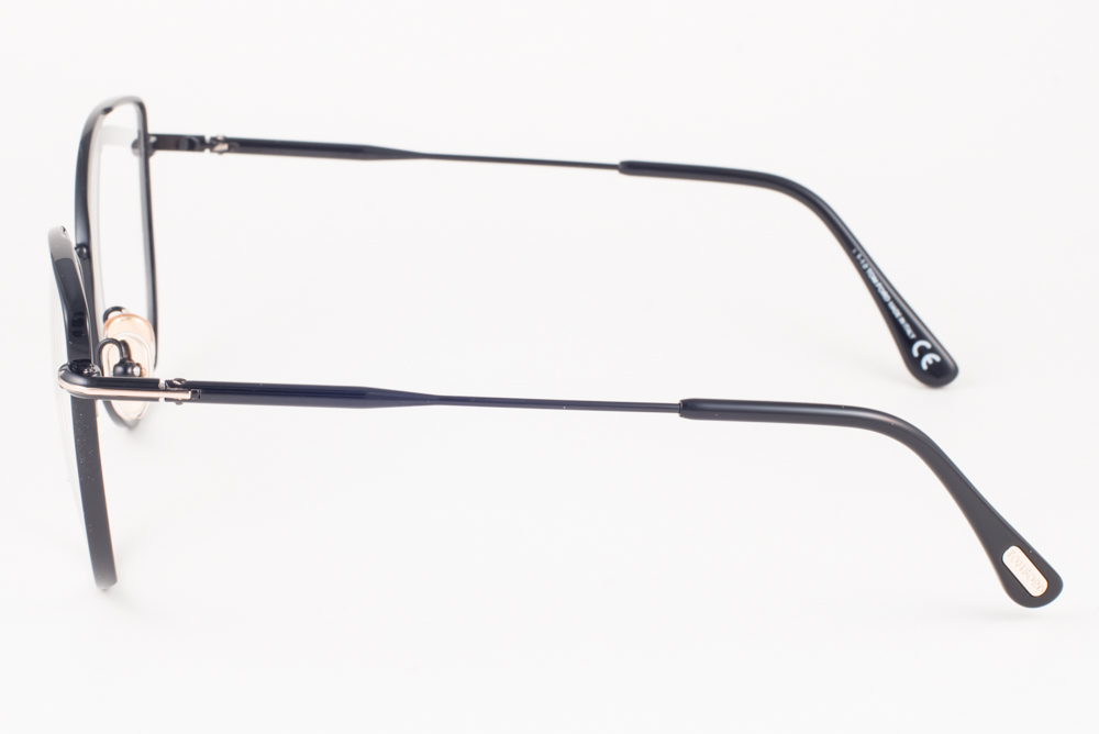 Tom Ford 5667-B 001 Shiny Black / Blue Block Eyeglasses  display picture 3