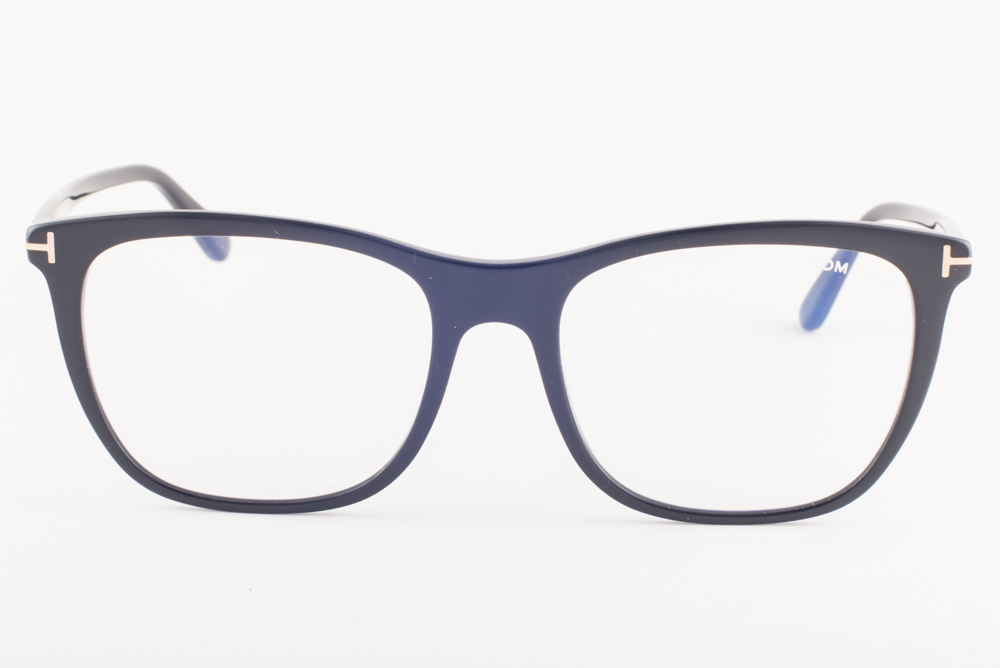 NEW TOM FORD TF5672-B 005 BLACK/HAVANA BLUE BLOCK LENS AUTHENTIC EYEGLAS… Tom Ford 5672 001 Shiny Black / Blue Block Eyeglasses TF5672  main image 4