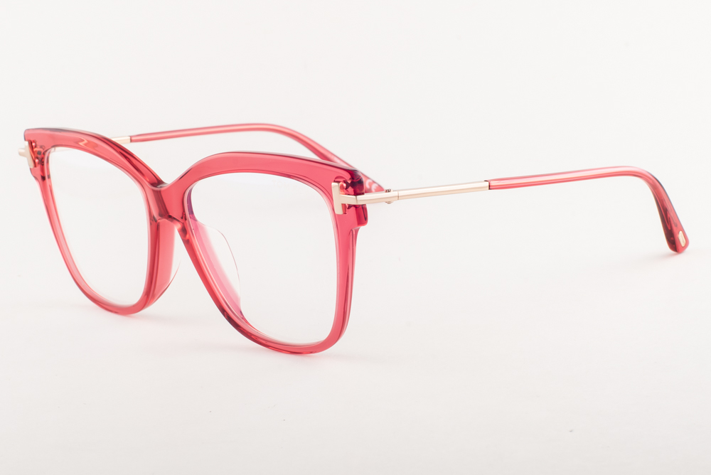 Tom Ford 5704 066 Transparent Red / Blue Block Eyeglasses  display picture 3