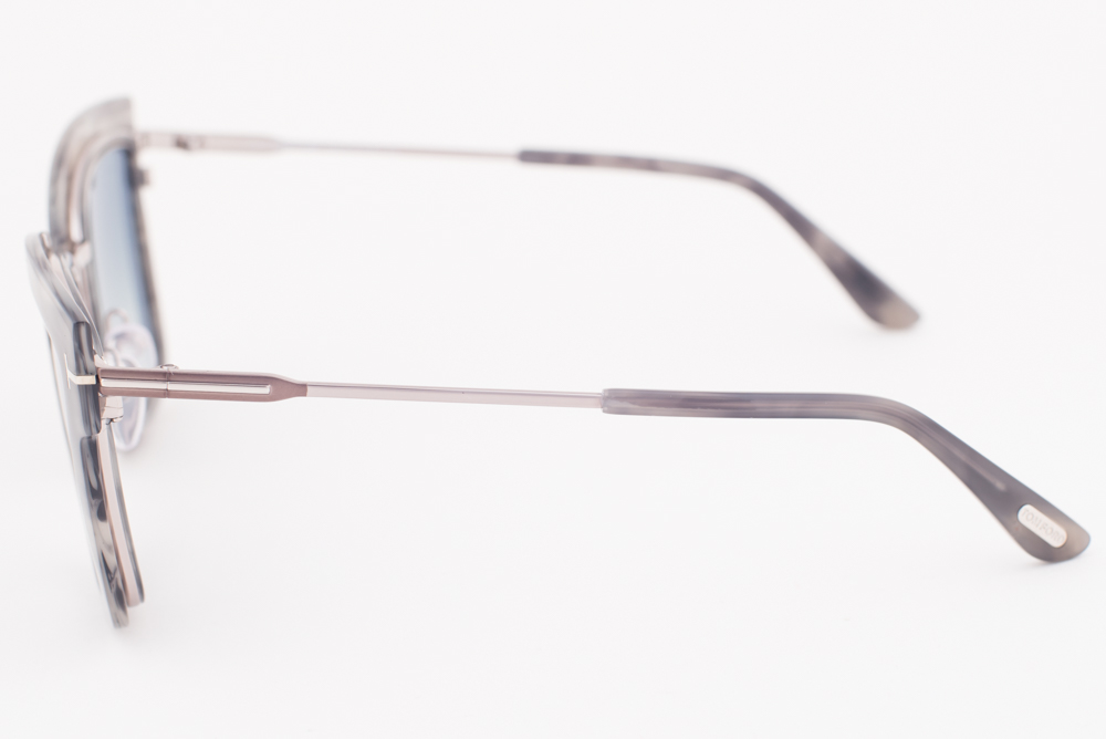 Tom Ford LARA Gray Havana / Blue Mirror Gradient Sunglasses 