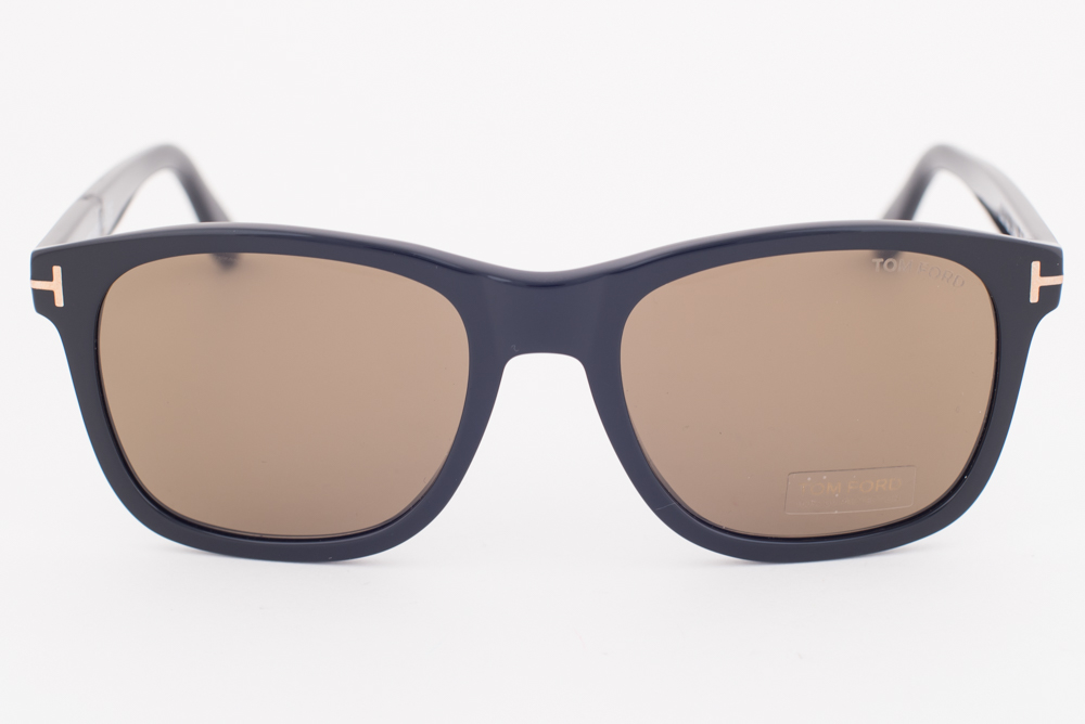 Tom Ford ERIC 595 01J Shiny Black / Brown Roviex Sunglasses TF595