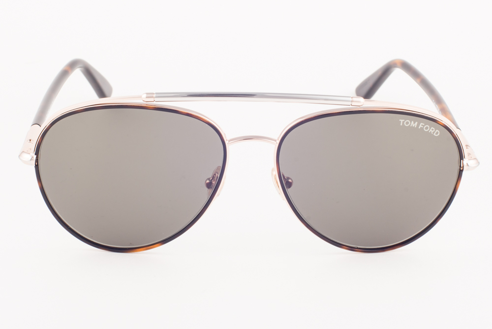 Tom Ford CURTIS Rose Gold Havana / Green Aviator Sunglasses  display picture 1
