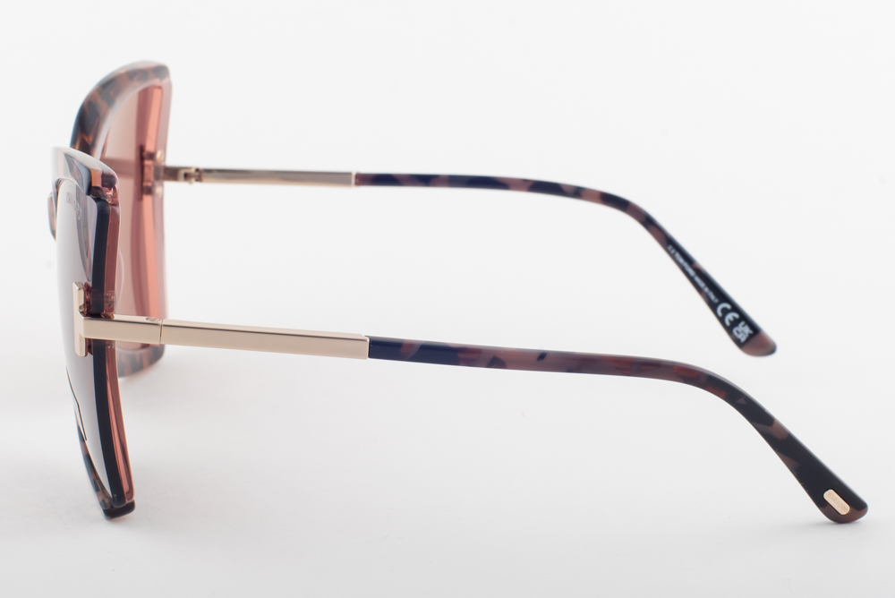 Tom Ford GIA 766 55Y Pink Havana Gold / Violet Sunglasses  display picture 1